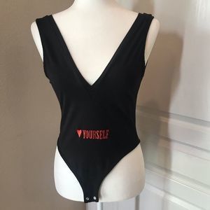 ⭐️PLNY lala bodysuit Love yourself black